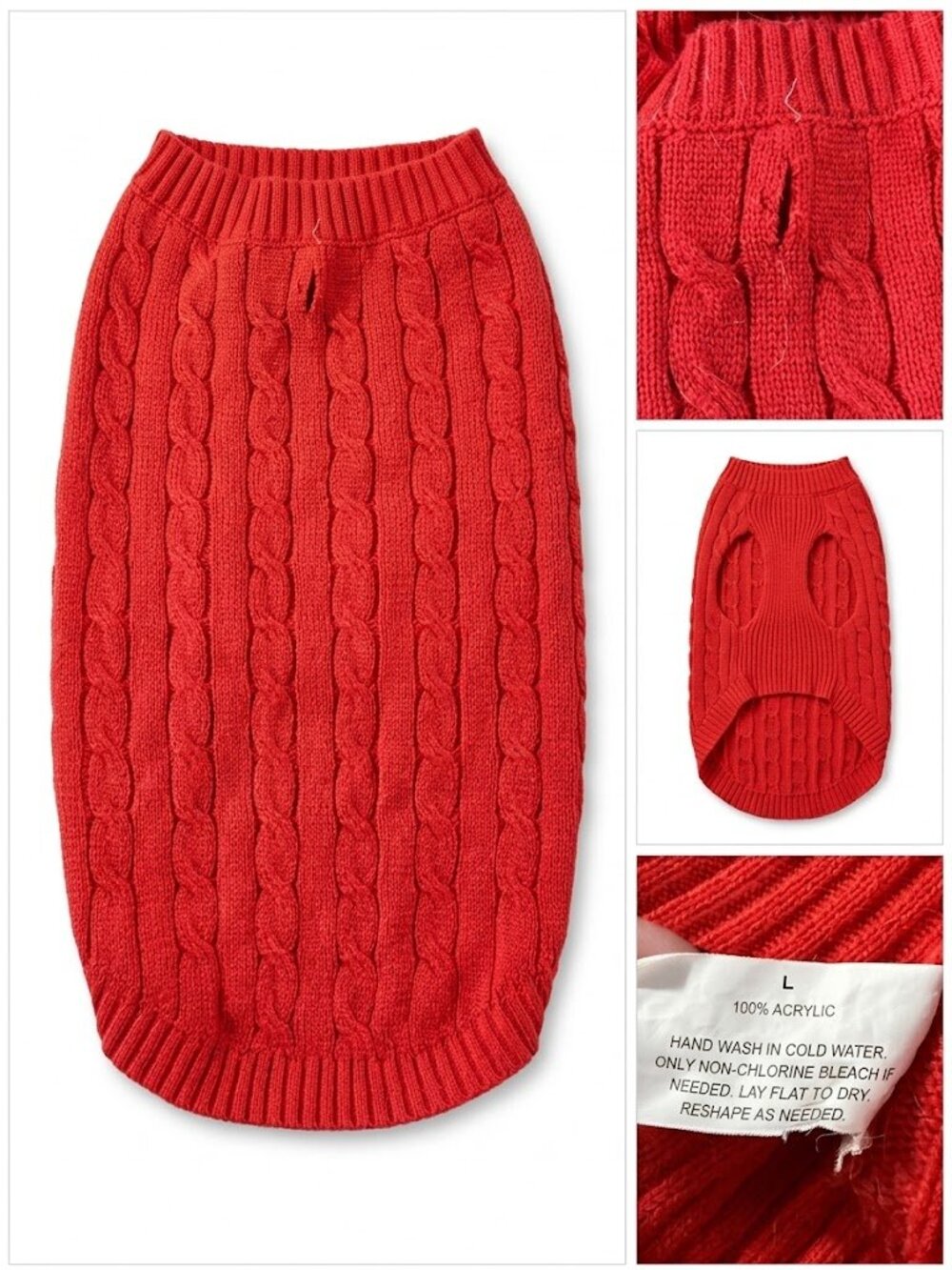 Red Knit Dog Sweater